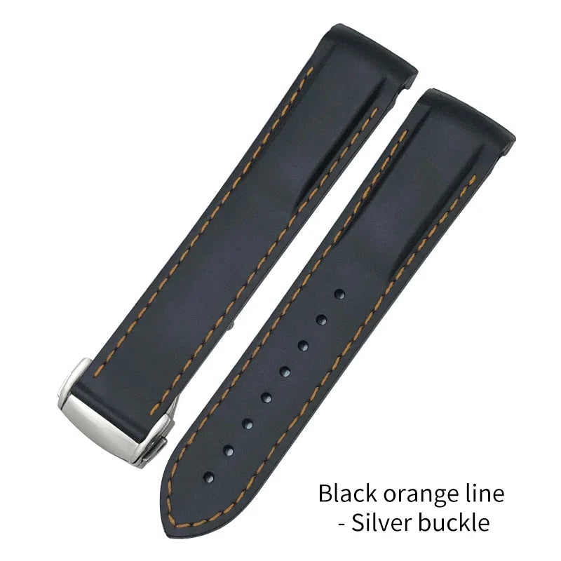 19mm 20mm 21mm 22mm Rubber Watch Straps for Omega Seamaster Planet Ocean for Certina Seiko Hamilton Waterproof Sport Watchband