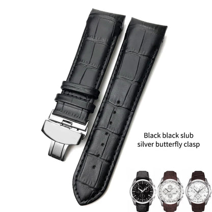 Bracelet de montre en cuir véritable à extrémité incurvée, 22mm 23mm 24mm, pour ceinture de montre Tissot 1853 COUTURIER T 035407 A T 035627 Outils de sangle pour hommes