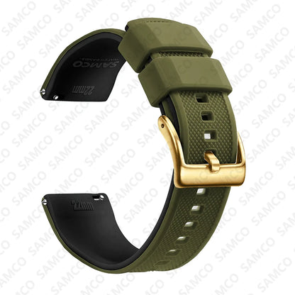 Bracelet de montre en Silicone de qualité supérieure, 18mm 20mm 22mm, à dégagement rapide, en caoutchouc, de remplacement