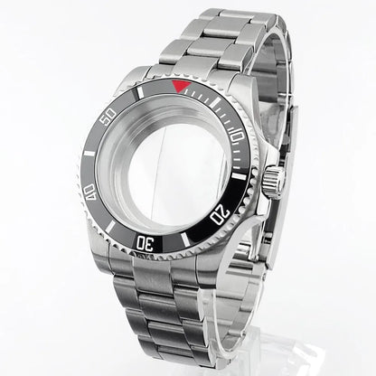    40.5mm sous-montre verre saphir boîtier en métal ajustement NH35/36/38 mouvement ajustement 28.5mm cadran pièces de montre accessoires boîte de montre bande