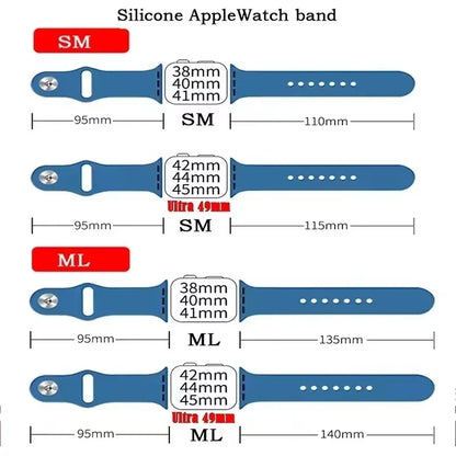 Bracelets en silicone pour Apple Watch, 44mm, 40mm, 45mm, 41mm, 49mm, 46mm, 42mm, correa, série iwatch 11, 10, 7, 8, se, 9, ultra, 2, 3