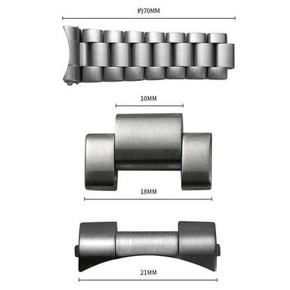 Catena di bracciale per orologio da 21mm, accessori di bracciale per orologio in acciaio inossidabile di qualità, maglie di bracciale per Omega Seamaster Planet Oceam 600M
