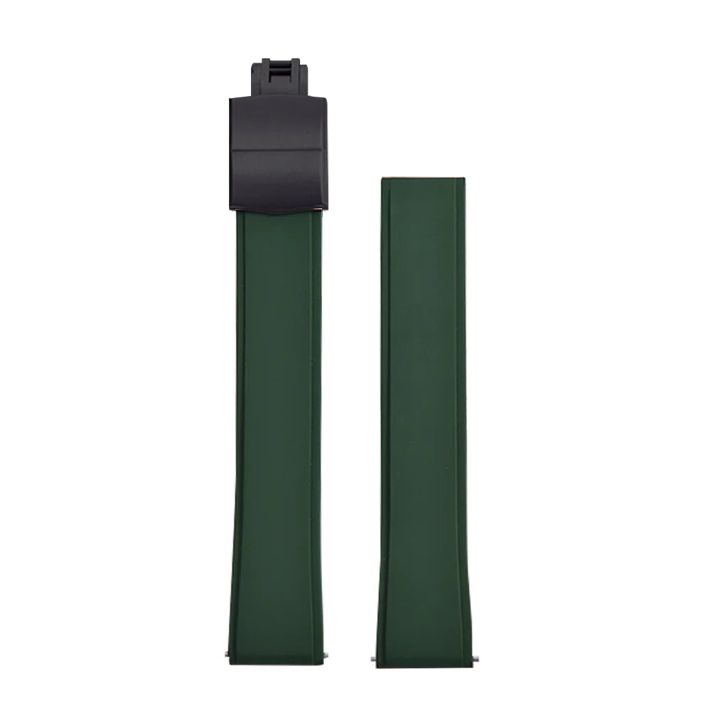 CTS – bracelets de montre FPM en caoutchouc fluoré, 19/20/21/22mm, boucle papillon à dégagement rapide, ceintures de plongée souples unisexes découpées à la taille
