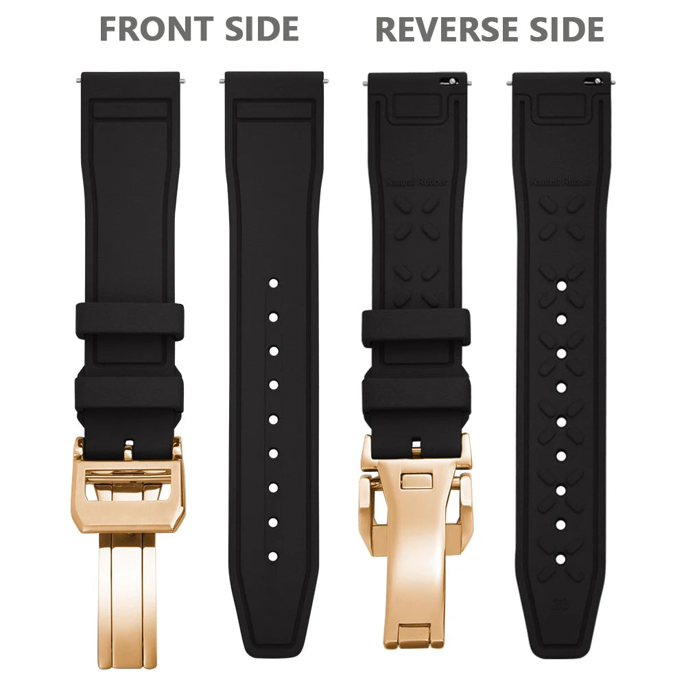 Bracelet en caoutchouc FKM 20mm 21mm 22mm pour montre IWC PILOT Portugal PORTOFINO, bracelet de plongée à libération rapide, montre connectée pour Huawei