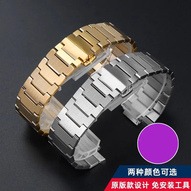 Bracelet de montre en acier inoxydable, pour Tissot Store X Super First T137410A/407A 27x12mm, joint convexe, métal raffiné, argent or