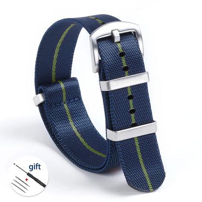 High-Quality Nylon Watch Strap, 18/20/22mm, High Density, Green, Military, Casual, Outdoor, Army, Replacement Strap
