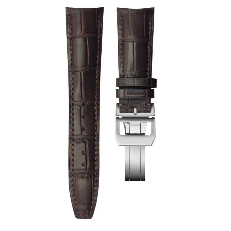 Curved end watch strap for IWC PILOT Portugieser Portofino 20mm 21mm 22mm genuine calfskin watchband high quality cowhide strap