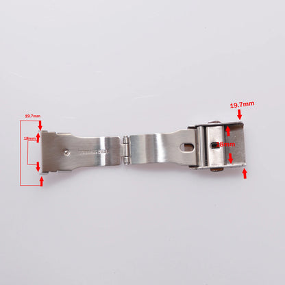 18mm silver stainless steel double push-button safety clasp for Seiko Citizen watch bracelet