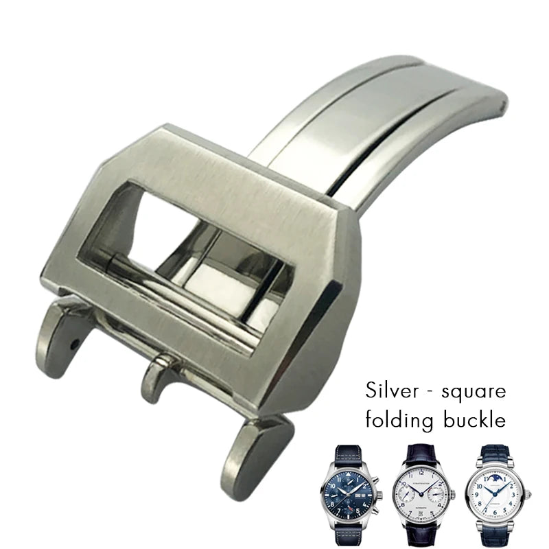 Fibbia deployante per orologio in acciaio inossidabile 316L, 18mm 20mm, adatta per IWC Big Pilot Spitfire, cinturino in pelle, chiusura deployante, strumenti gratuiti