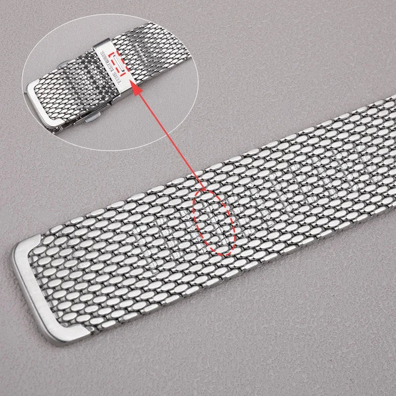 Cinturino per orologio flessibile in acciaio inossidabile 316L, 19/20/21/22mm, per Rolex Omega IWC Breitling Citizen Seiko Tissot, bracciale a maglia milanese