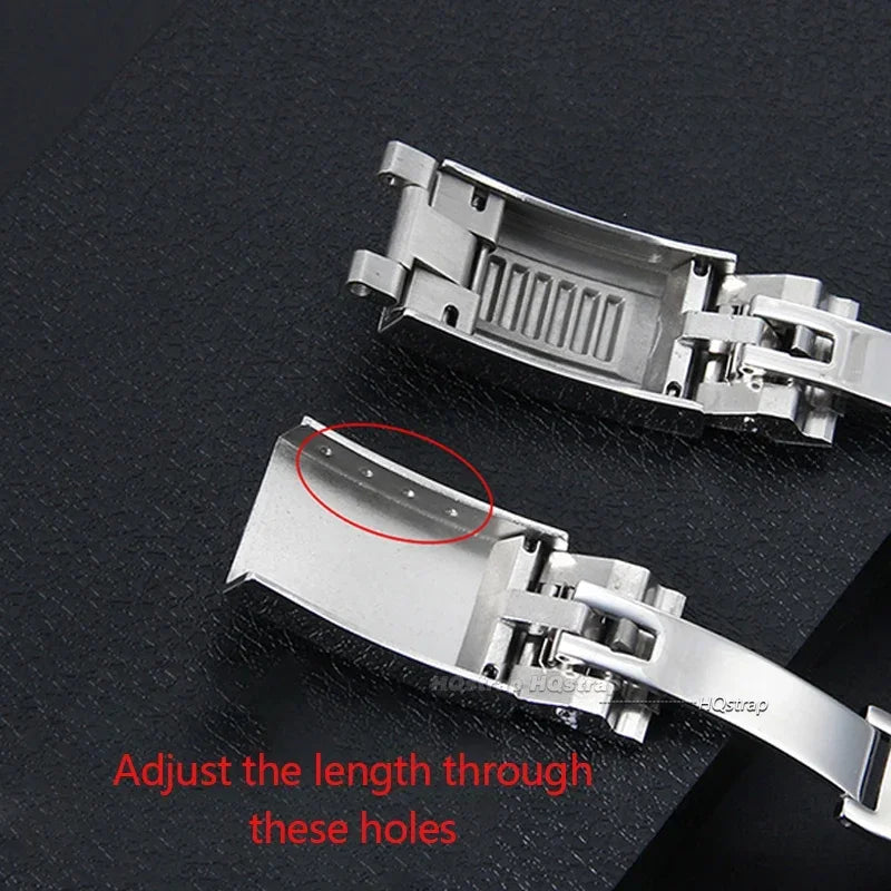9x9mm 手表扣，适用于 Rolex 劳力士 DAYTONA 迪通拿、SUBMARINER 水鬼、GMT 系列，不锈钢表扣，带微调拉扣，9x16mm 表扣。