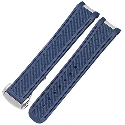 Rubber and silicone watch strap, 20mm, for Omega Seam84300 AT150 Aqua Terra Ultra Light 8900, steel structure