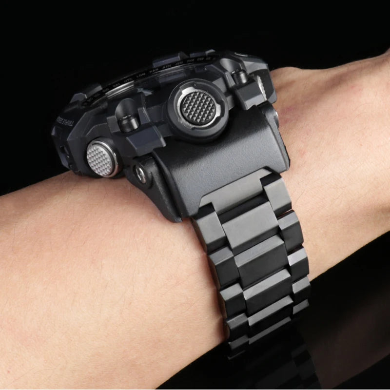 Cinturino da uomo in acciaio inossidabile per orologio Casio G-SHOCK GWG-1000-1A/A3/1A1 GB/GG, nero, sportivo, impermeabile, accessori