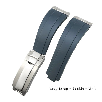 Correa de reloj de caucho para Rolex DayRequiSubmariner, correa de silicona estilo Oysterflex, cierre desplegable, 20 mm, 21 mm, 19 mm, 18 mm