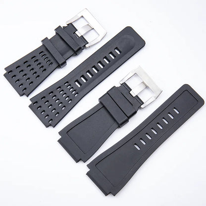 New Black Blue Nature Rubber Watch Strap, Pin Buckle, Accessories for Bell & Ross BR01 BR03 24mm Watch Band, Waterproof Outdoor Strap