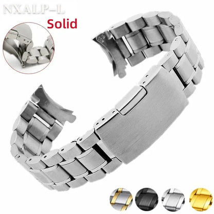 Bracelet de montre Arc en acier inoxydable pour Bracelet Omega Seamaster pour Seiko SKX007/009 Bracelet universel en métal massif 14/16/18/20/22/24mm