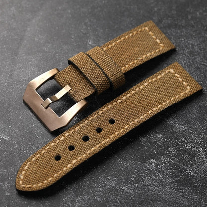 Bracelet de montre en toile bronze fait main pour homme, bracelet de style vintage, martelé, structuré, épais, noir, vert, 20mm, 22mm, 24mm, 26mm