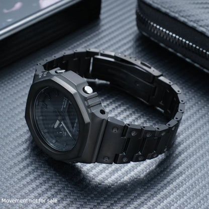 CasiOak Titanium Alloy Case and Strap, DIY Modification Accessories for Casio GA2100 GA-B2100 GA2110 Watches, Replacement Kit