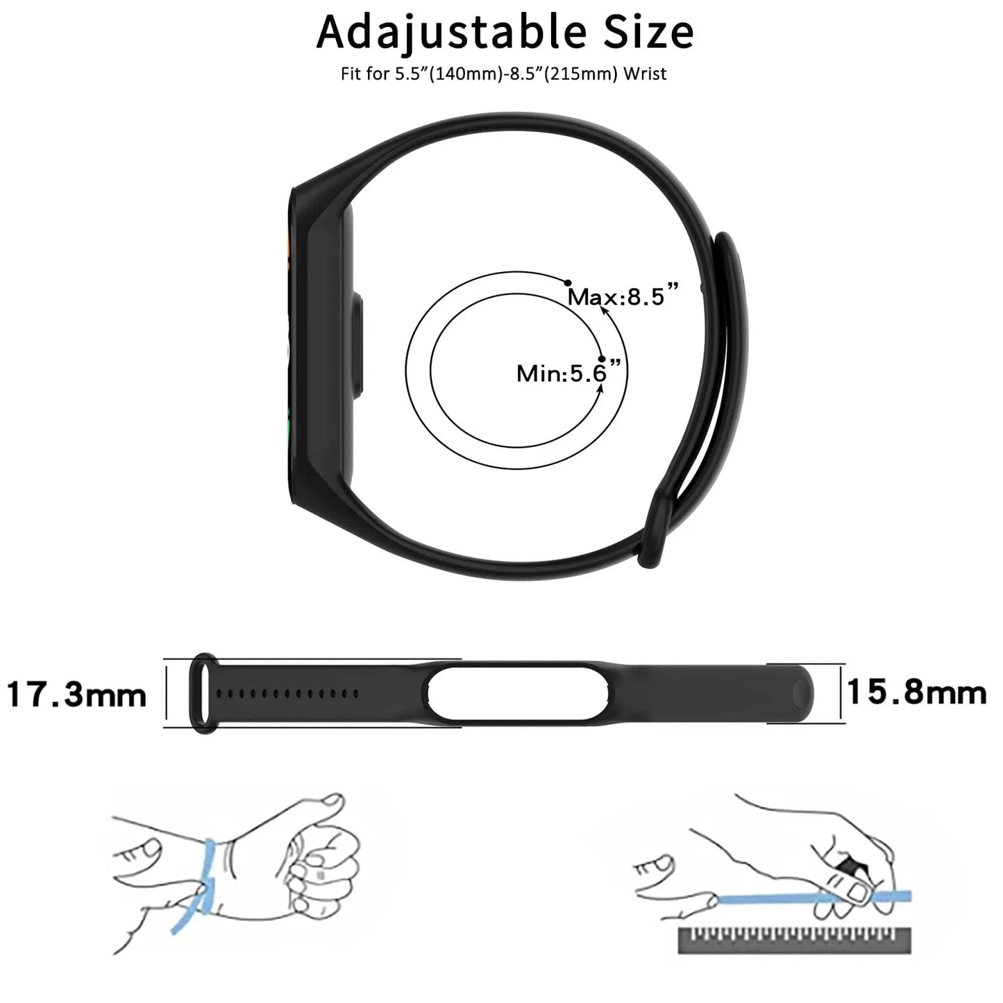 Official silicone strap for Xiaomi Mi Band 4 5 6 7, sports watch, Miband4 Miband7 Correa Mi band 3 4 5 6 7 bands