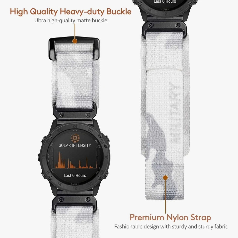 HEMSUT-Bracelet de montre militaire en nylon, bracelet de montre pour Garmin Quickfit, compatible avec Fenix, Tactix, MARQ, Quatix, 20mm, 22mm, 26mm