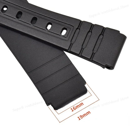 Bracelet de montre en caoutchouc 16mm adapté pour Casio MQ24 MQ76 bracelets de montre étanches Bracelet en Silicone souple Bracelet de Sport Bracelet en matériau TPU