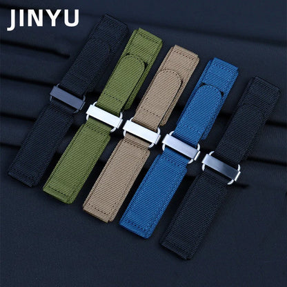 Nylon Watch Strap for Breitling Bell & Ross BR-01 BR-03 Men's Thickened Nylon Watchband Erria Hook Loop Fastening Woven Belt 22mm 24