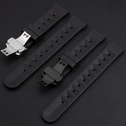 Bracelet de montre universel en caoutchouc souple, accessoires universels pour Seiko, bracelet de plongée intelligent, 20mm, 22m