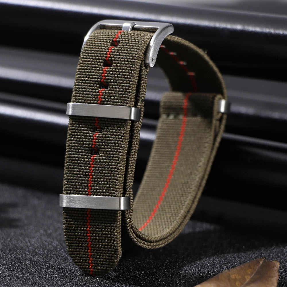 Washable Elastic Nylon Watch Strap for IWC Tissot 60s French Troops Parachute Bag, 18mm 20mm 22mm, Outdoor Sports Bracelet