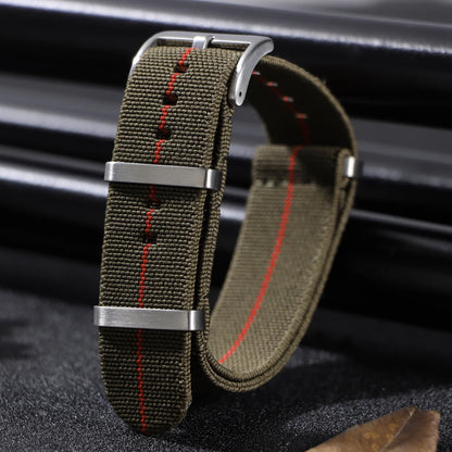 Washable Elastic Nylon Watch Strap for IWC Tissot 60s French Troops Parachute Bag, 18mm 20mm 22mm, Outdoor Sports Bracelet