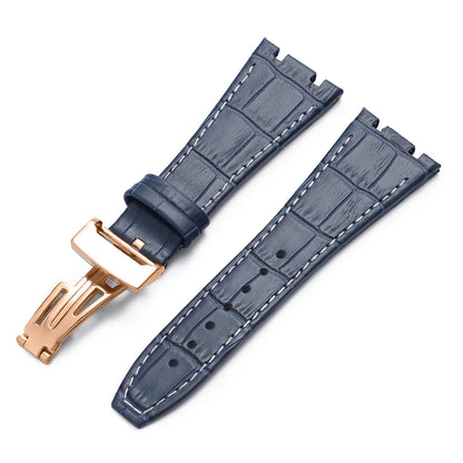 Soft Cowhide Leather Watch Strap for Audemars Piguet Royal Oak Offshore AP 15400 15703, Sweat Resistant, for Men and Women, Folding Buckle
