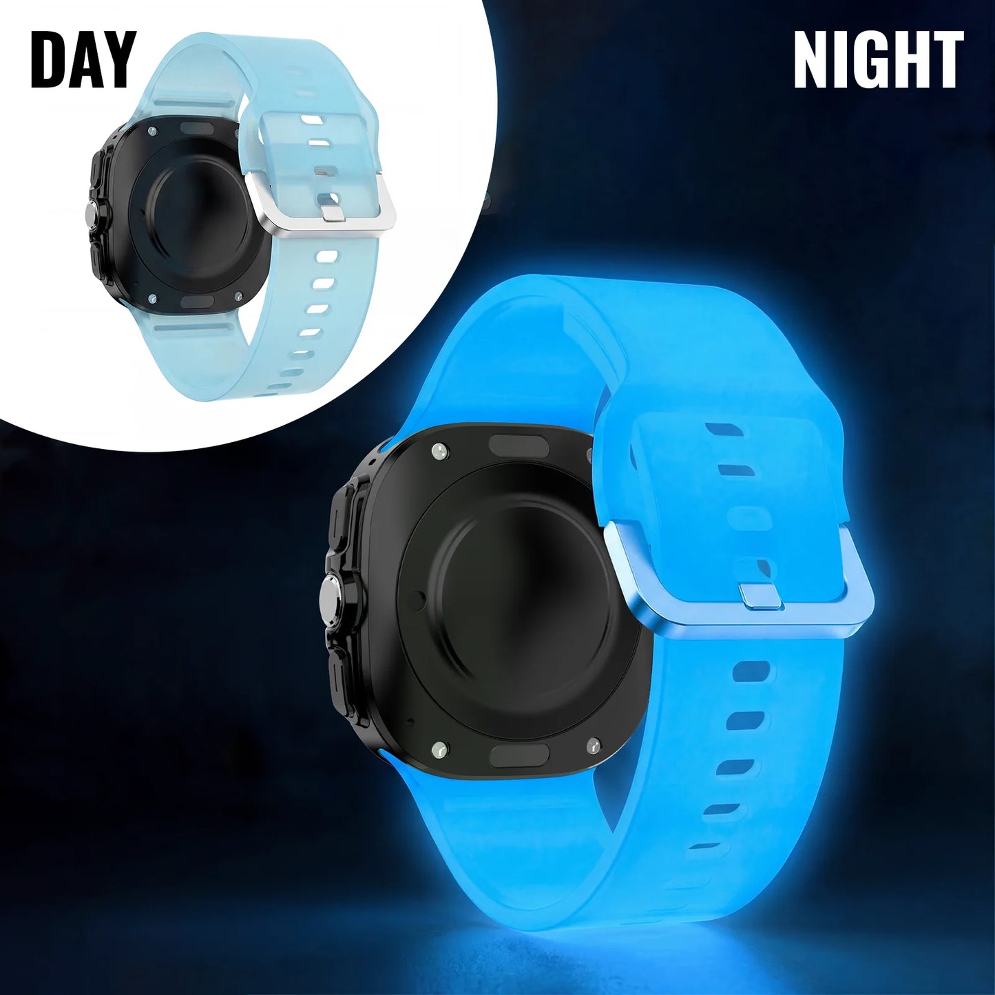 Solid Color Luminous Silicone Watch Strap, Compatible with Samsung Galaxy Watch Ultra 47mm, Unisex Replacement Band