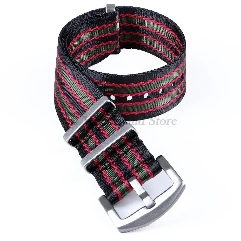 18mm 20mm 22mm Soft Nylon Strap Military Watchband for Samsung Galaxy Nylon Strap for Omega Seamaster 007