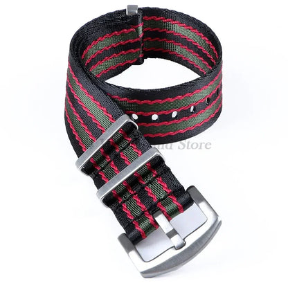 18mm 20mm 22mm Soft Nylon Strap Military Watchband for Samsung Galaxy Nylon Strap for Omega Seamaster 007