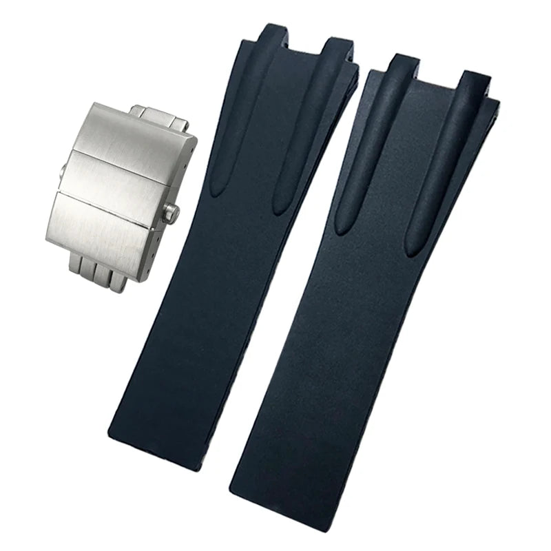 Bracelet de montre en caoutchouc de Silicone 26mm x 20mm, adapté à Ulysse Nardin, noir, bleu, marron, étanche, boucle pliante en acier, outils de poignet
