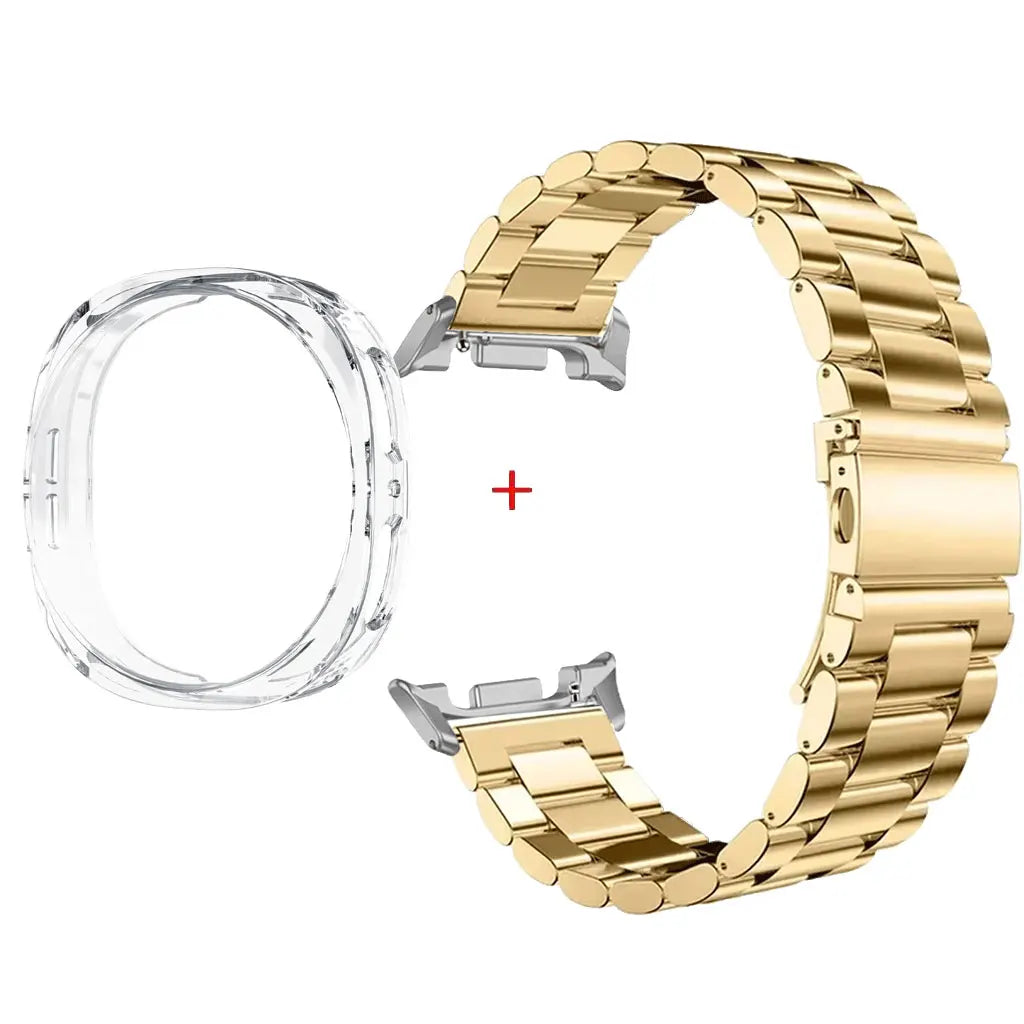 Stainless Steel Watch Band + Case for Samsung Galaxy Watch 8 40mm 44mm, Full Cover Metal Strap
