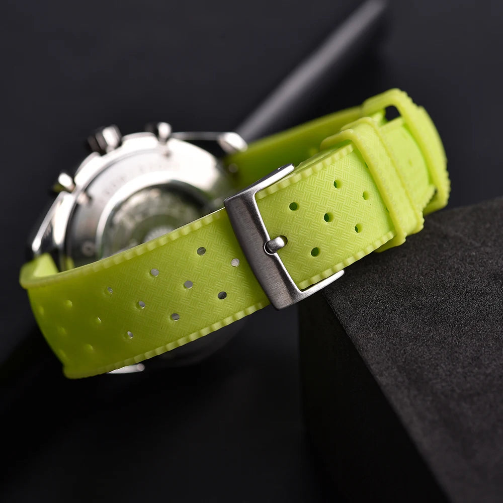 New Luminous Tropical FKM Rubber Watch Band 20mm 22mm Luminous Quick Release Smart Watch Band Sport Strap for Omega