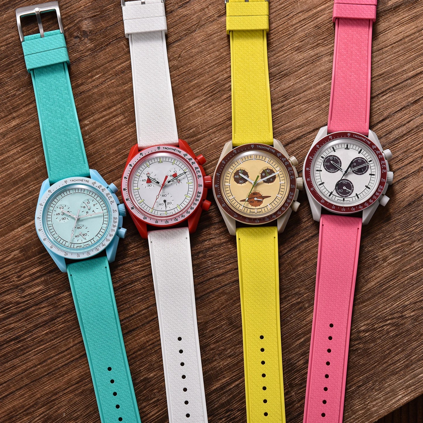 Cinturino per orologio in gomma FKM di alta qualità 20 mm 22 mm, cinturino a sgancio rapido con motivo a mosaico, cinturino morbido impermeabile per immersione