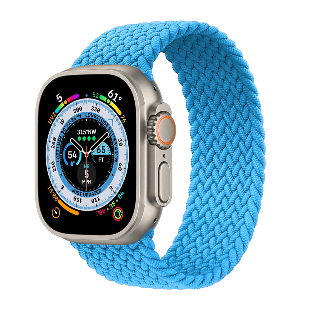 Bracelet tressé Solo Loop pour Apple Watch, 46mm 44mm 40mm 45mm 41mm 42mm, Correa, iWatch Series 11 10 9 SE 8 7 6 5 4 3
