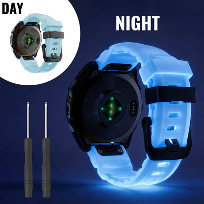 Cinturino per orologio in silicone luminoso, 22/26mm, per Garmin Fenix 5X/5X Plus/6/6X Pro/6X/7X/8(47/51mm)//Tactix Delta/EPIX Pro 51mm/Enduro 3