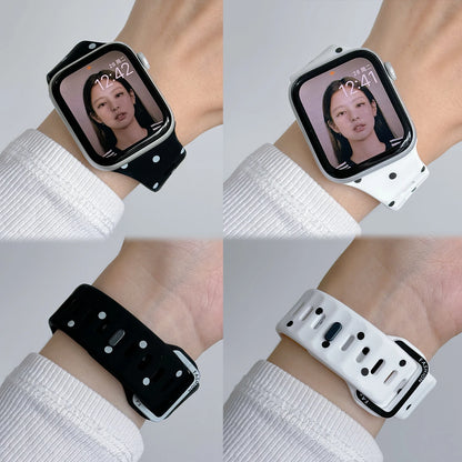 Irregular Silicone Strap for Apple Watch, 40mm 41mm 44mm 45mm 46mm 42mm, Correa, iWatch Series 11 10 9 8 7 SE Ultra