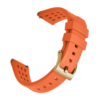 High Quality Quick Release FKM Fluoro Rubber Watch Strap 20mm 22mm New Design Porous Structure Ventilate FPM Rubber Watch Straps
