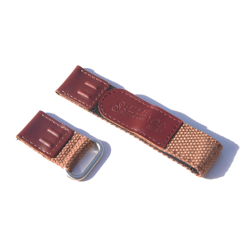 Men's Genuine Leather and Nylon Watch Strap, Quick Release, 20mm, 22mm