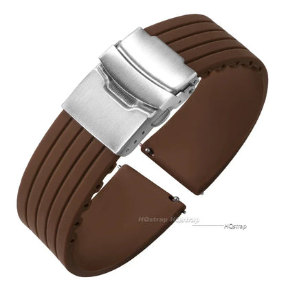 Cinturino per orologio in gomma di silicone, chiusura deployante 18mm 20mm 22mm 24mm per orologio Omega, cinturino di ricambio per cinturini sportivi Seiko
