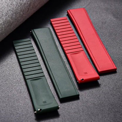 CTS – bracelets de montre FPM en caoutchouc fluoré, 19/20/21/22mm, boucle papillon à dégagement rapide, ceintures de plongée souples unisexes découpées à la taille