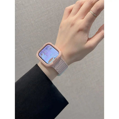 Bracelet magnétique en silicone + étui pour Apple Watch 49mm 46mm 45mm 44mm 41 40 42 Correa Band pour Watch Series 10 9 8 7 SE 6 5 4