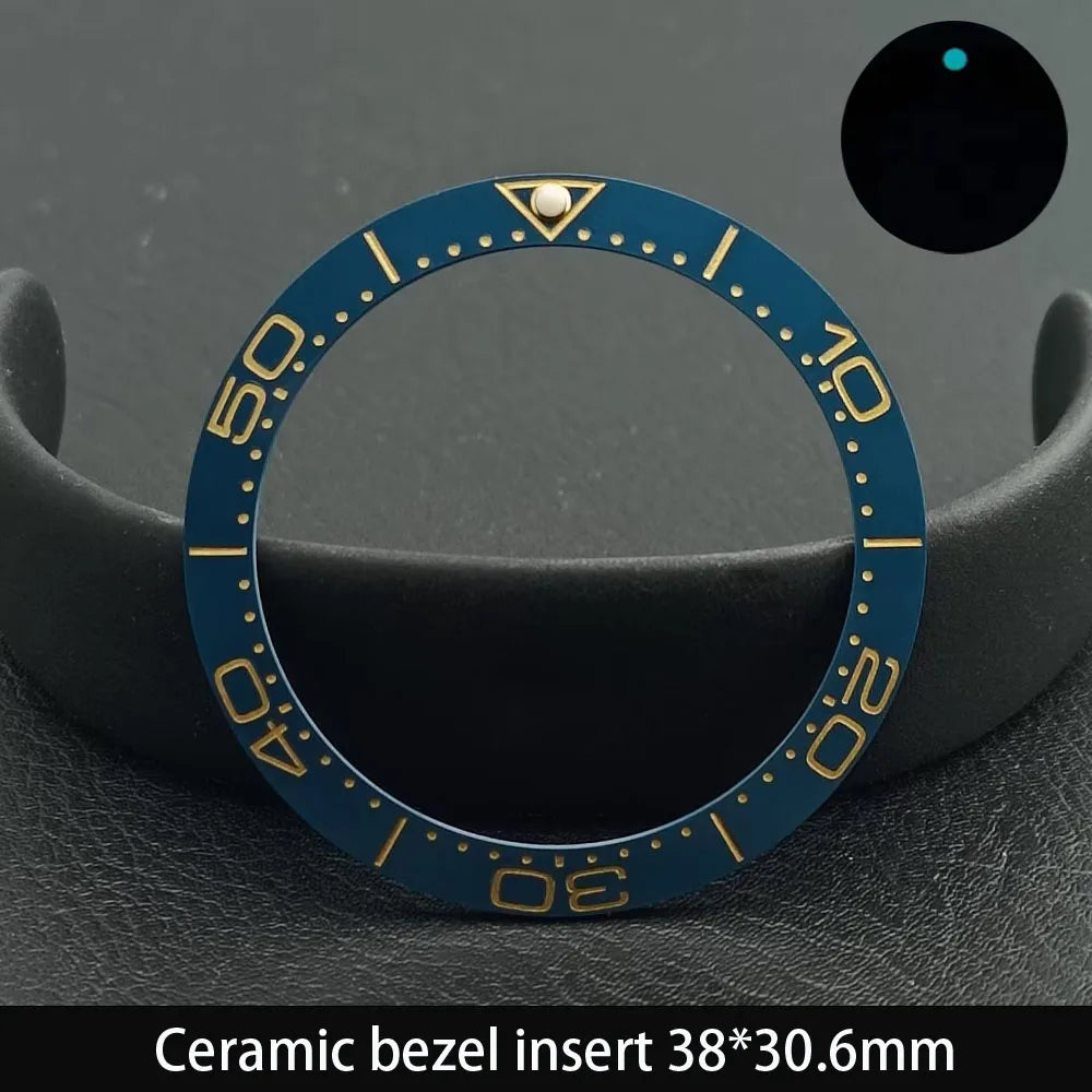 38mm x 30.6mm Sloped Ceramic Bezel GMT and Diving Watch Insert for 40mm Men's Watch Replacement Watch Bezel Inserts