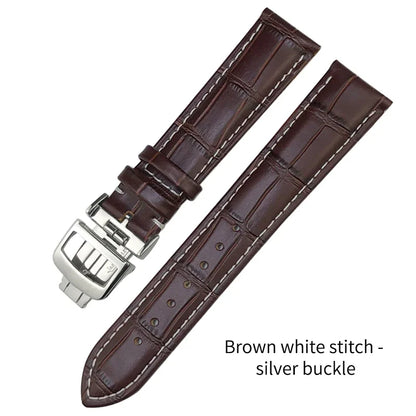 Bracelet de montre en cuir véritable, 19mm, 20mm, 21mm, 22mm, pour Jaeger LeCoultre Master Moonphase, noir, bleu, marron, vert, bracelet de montre en cuir de vache