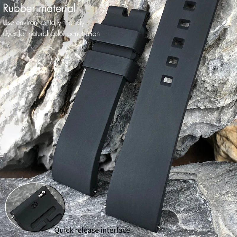 Cinturino per orologio in gomma siliconica impermeabile, 18mm, 20mm, 21mm, a sgancio rapido, fibbia deployante, ricambio per orologio Omega Rolex Huawei
