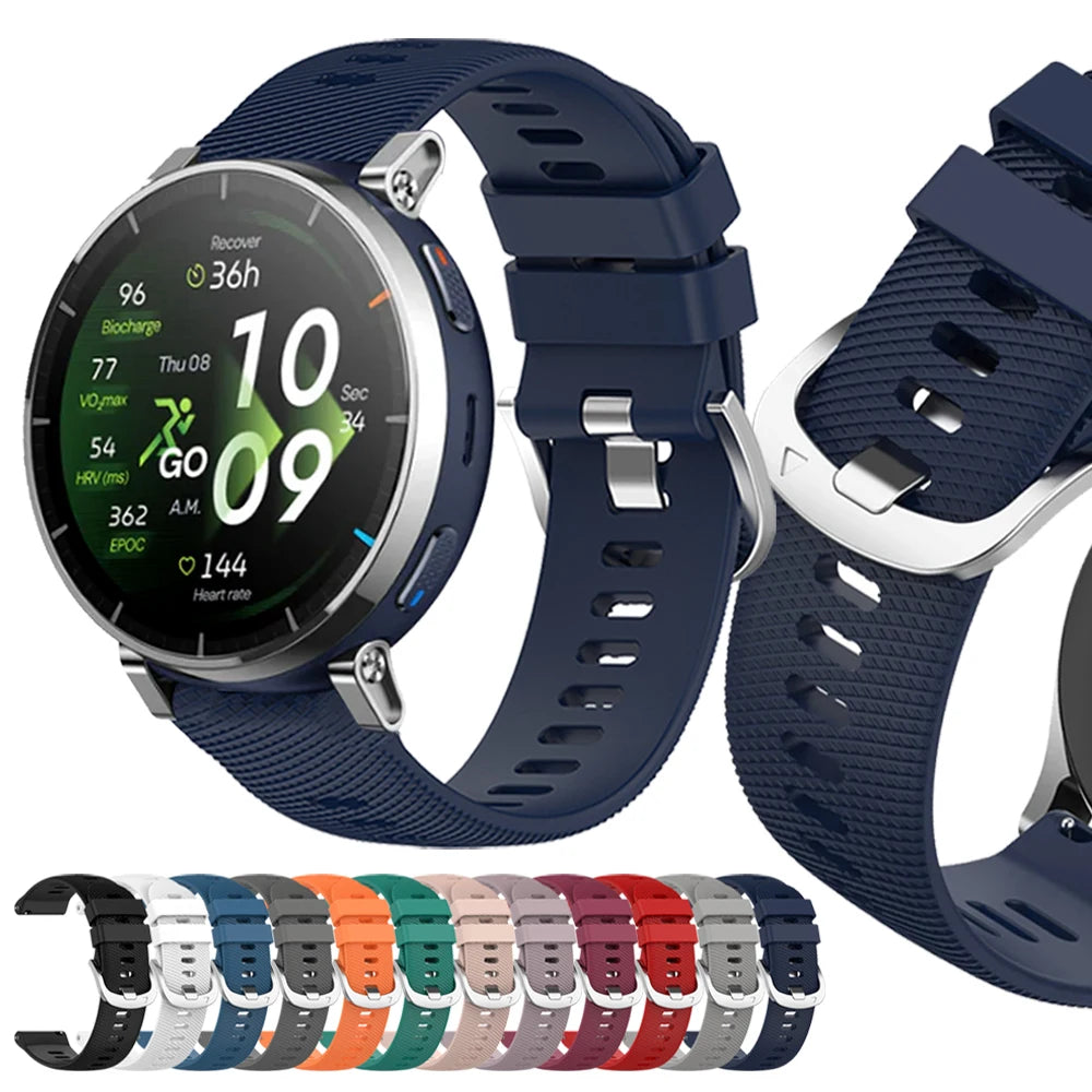 20mm 22mm Silicone Strap for Huami Amazfit Active 3 2/Active Max Sports Band BALANCE 2 BIP 3 6 5 GTS 4 mini GTR 3 Pro