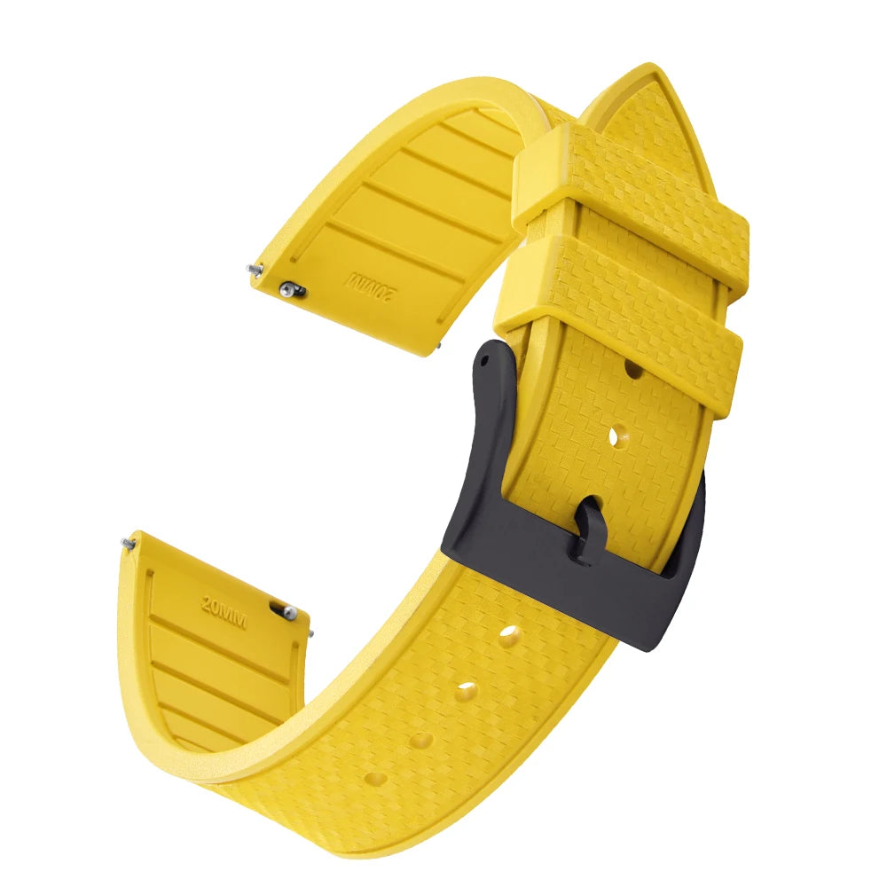 FKM Mosaic Rubber Watch Strap, 20mm 22mm, Quick Release, for Sport Diver, for Rolex Seiko Omega Cartier, Universal Belt